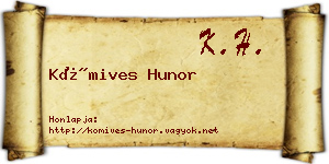 Kőmives Hunor névjegykártya